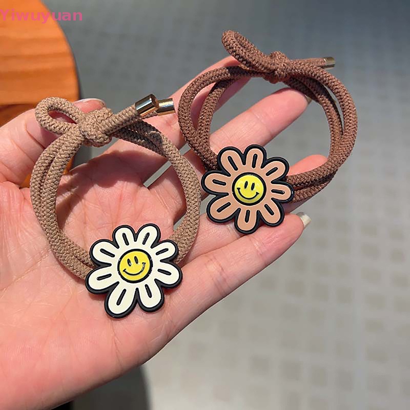 Dây Cột Tóc Co Giãn Đính Hoa Cúc / Hướng Dương Dễ Thương Cho Bé Gái