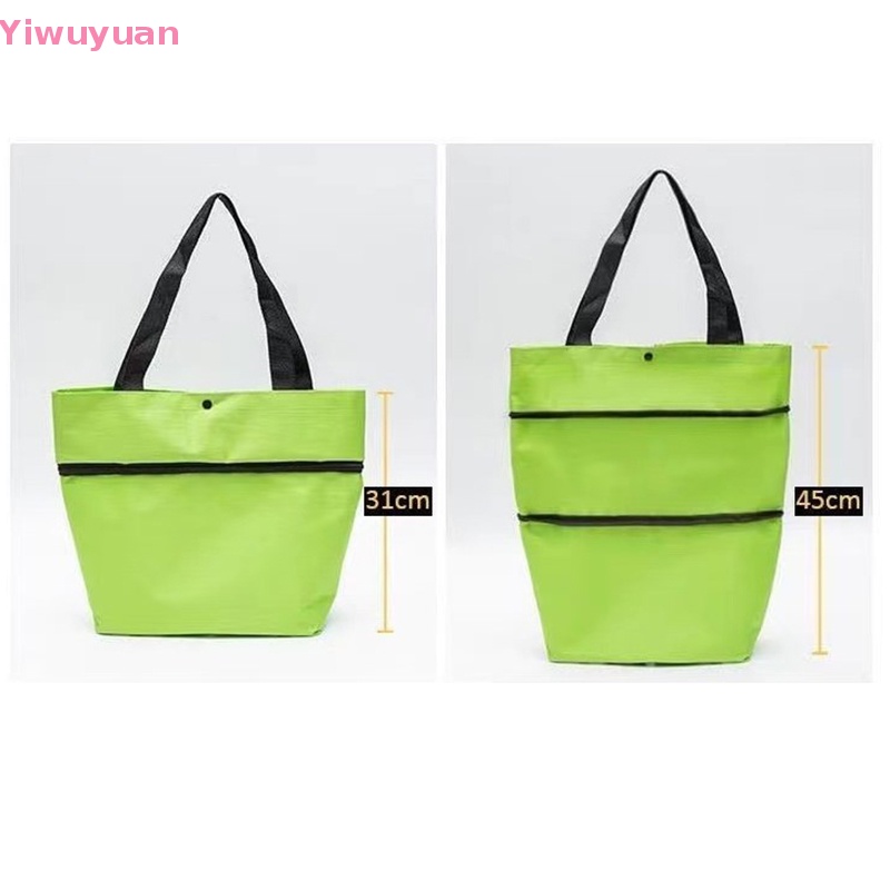 < Yiwuyuan > Túi Mua Sắm Bằng Nylon Có Bánh Xe Kéo Mở Rộng Tái Sử Dụng Được Mới