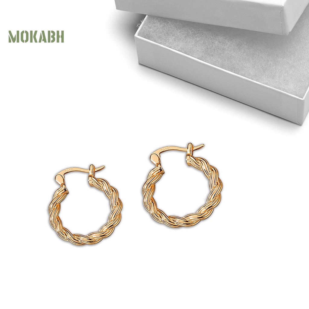 1 Đôi Bông Tai Tròn Xoắn Phong Cách Retro Dành Cho Nữ