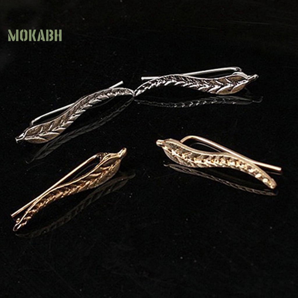 1 Đôi Bông Tai Hình Chiếc Lá Bằng Hợp Kim Tinh Tế Thời Trang Cho Nữ