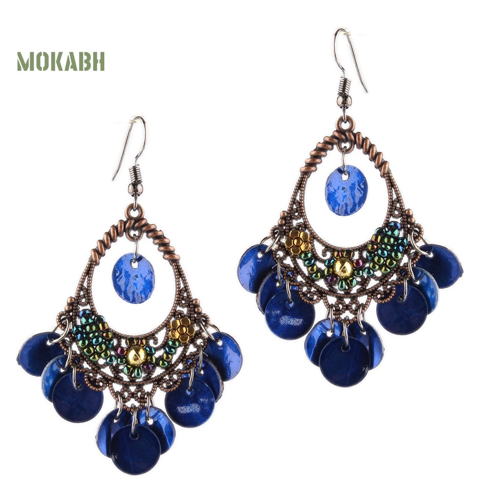 Bông Tai Hình Đĩa Tròn Phong Cách Bohemian Thời Trang Cho Nữ