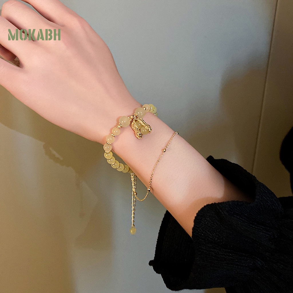 Vòng Đeo Tay Hai Lớp Chuỗi Hạt Thời Trang Xinh Xắn Cho Nữ