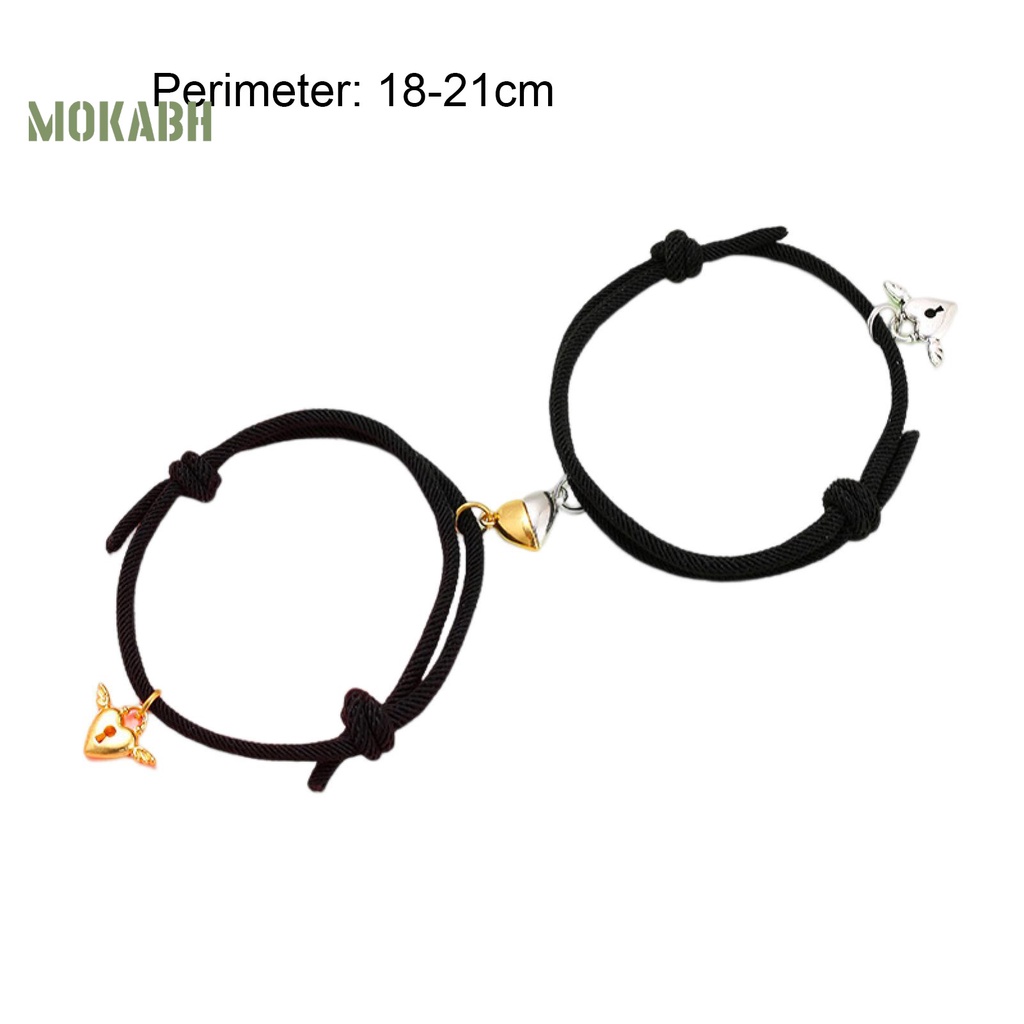 1 Cặp Dây Đeo Tay Bằng Nylon Mạ Điện Handmade Không Phai Màu Trang Trí Trái Tim Quyến Rũ