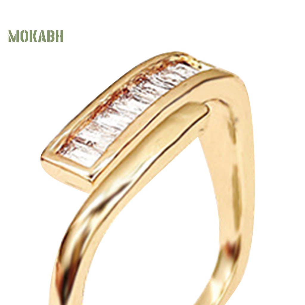 Nhẫn Đeo Tay Hai Lớp Bằng Đồng Sáng Bóng Phong Cách Hàn Quốc Cho Nữ