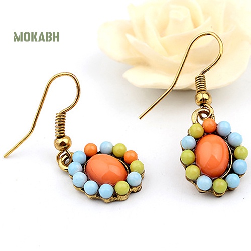 Bộ Trang Sức Vòng Cổ Choker + Bông Tai Nhiều Màu Phong Cách Boho Thời Trang Cho Nữ