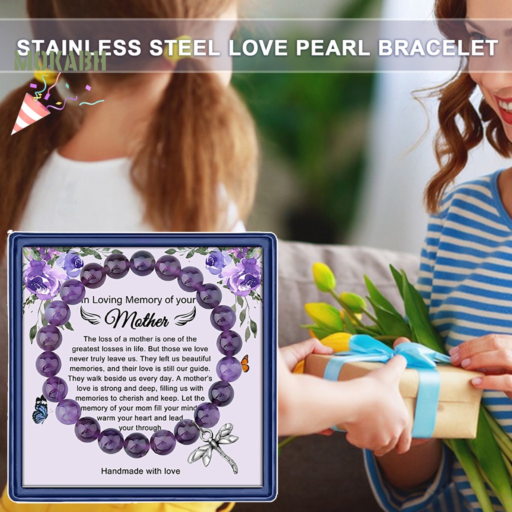 [Mới] Vòng Tay Chuỗi Hạt Màu Tím Mặt Hình Thiên Thần Mạ Điện Phụ Kiện Trang Sức Cho Nữ Granddaughter