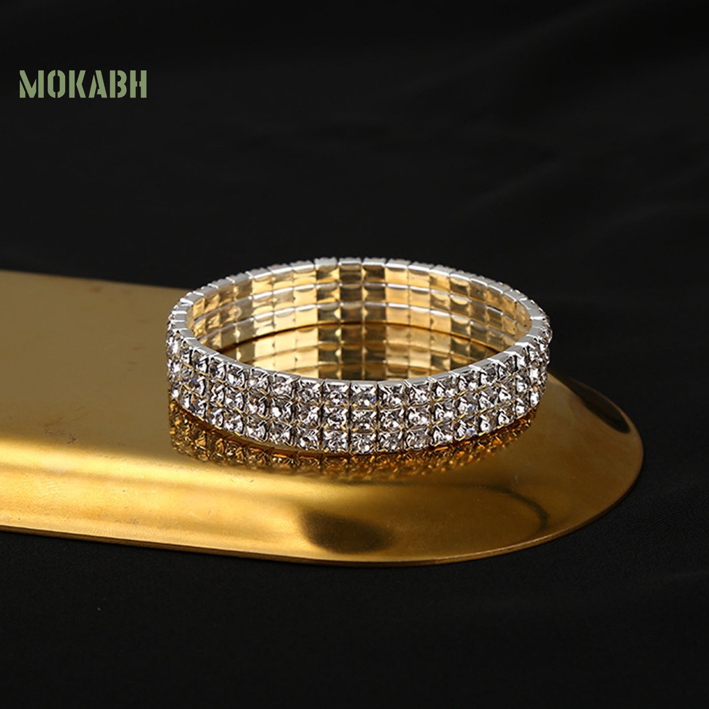 Vòng cổ / Vòng Tay / Khuyên Tai Nhiều Lớp Đính Đá Lấp Lánh Thời Trang Sang Trọng Cho Nữ