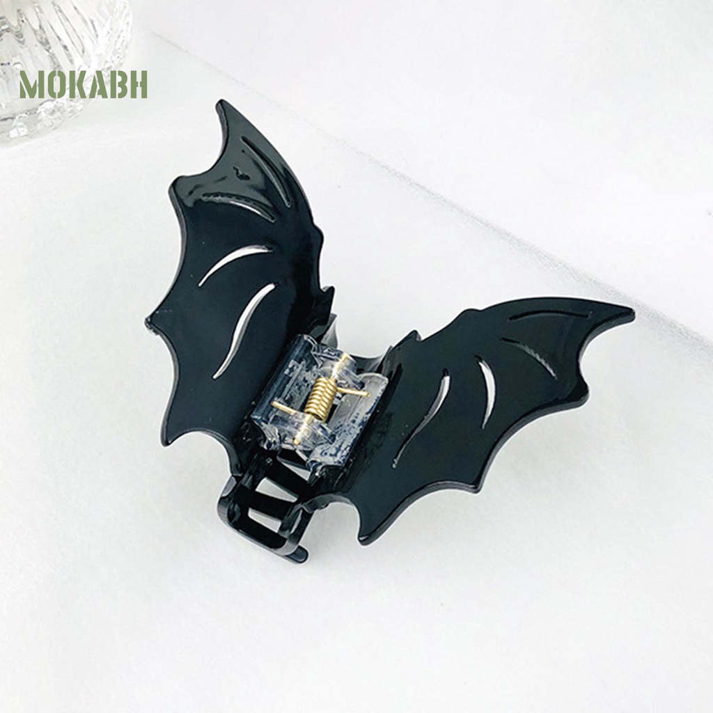 Kẹp Tóc Hình Dơi Màu Trơn Chống Trượt Phong Cách Gothic