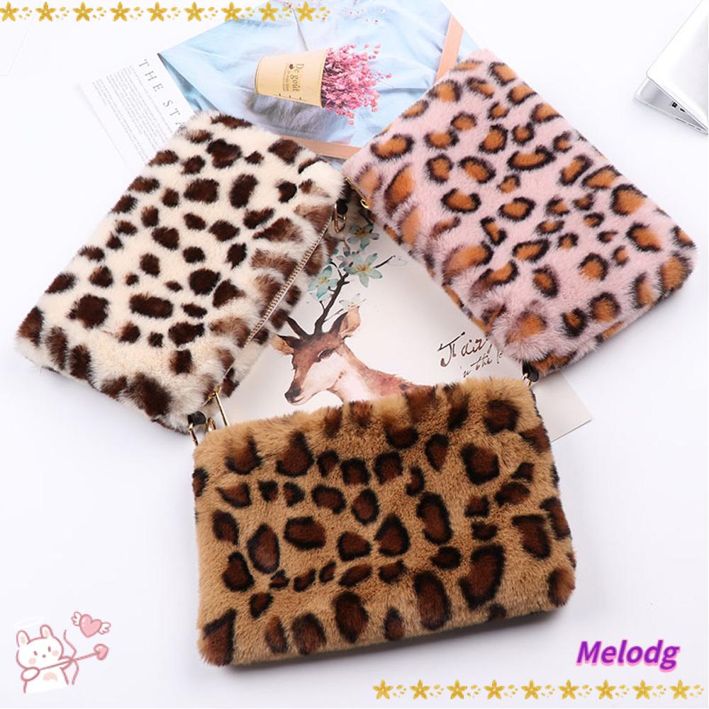 Túi Đeo Vai Giả Lông Họa Tiết Da Báo Mềm Mại Thời Trang Cho Nữ