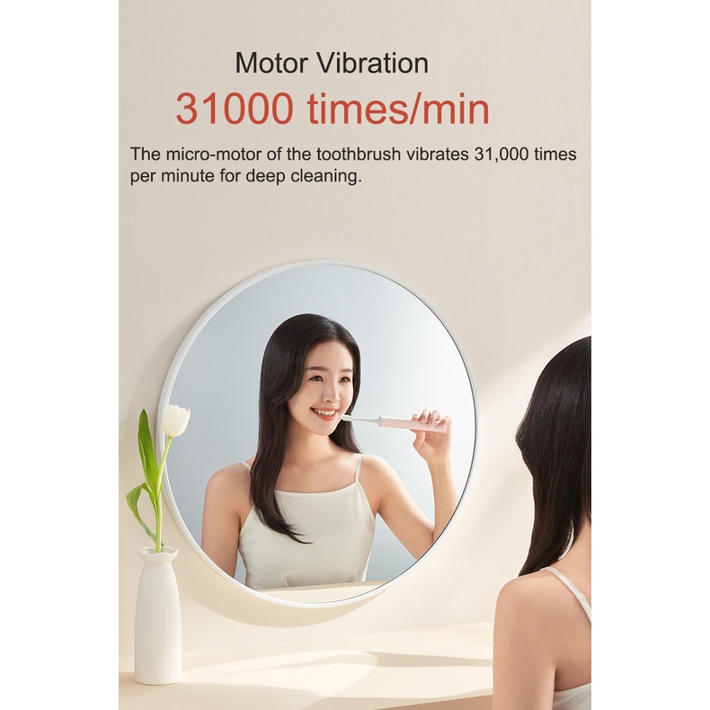 Bàn Chải Đánh Răng Điện Xiaomi Mijia T200 Sonic 2 Chế Độ Chống Thấm Nước IPX7 Đầu Type-C