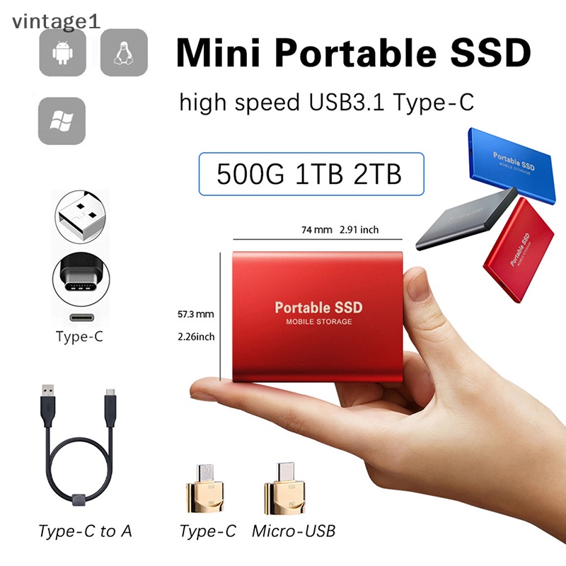 Ổ Cứng Di Động SSD 4TB / 2TB / 1TBGB Cổng Usb 3.1