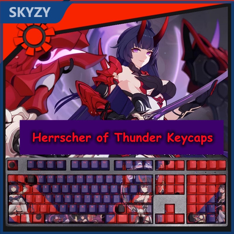Herrscher of Thunder Keycaps Cherry Profile Anime Honkai Impact 3 Raiden Mei PBT Dye Sub Bàn Phím Cơ Keycap