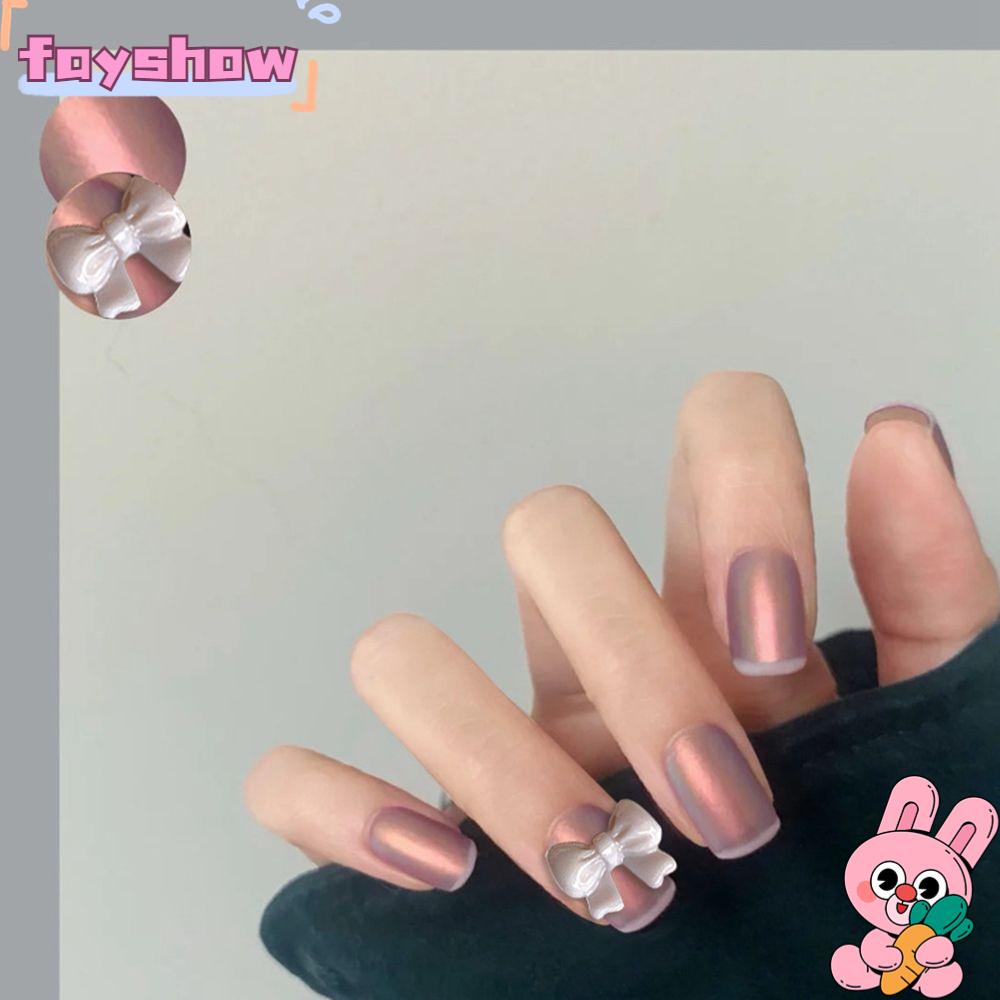 Hộp 24 Móng Tay Giả Ngắn / Tròn / Vuông Chất Lượng Cao