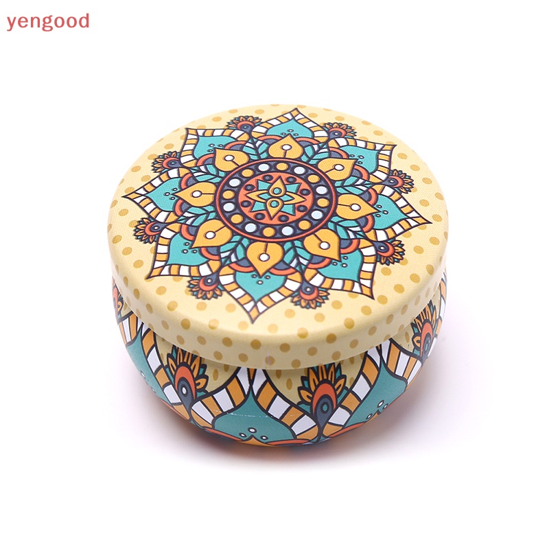 Hộp Thiếc Đựng Trà / Kẹo Họa Tiết Hoa Phong Cách Retro Ốp