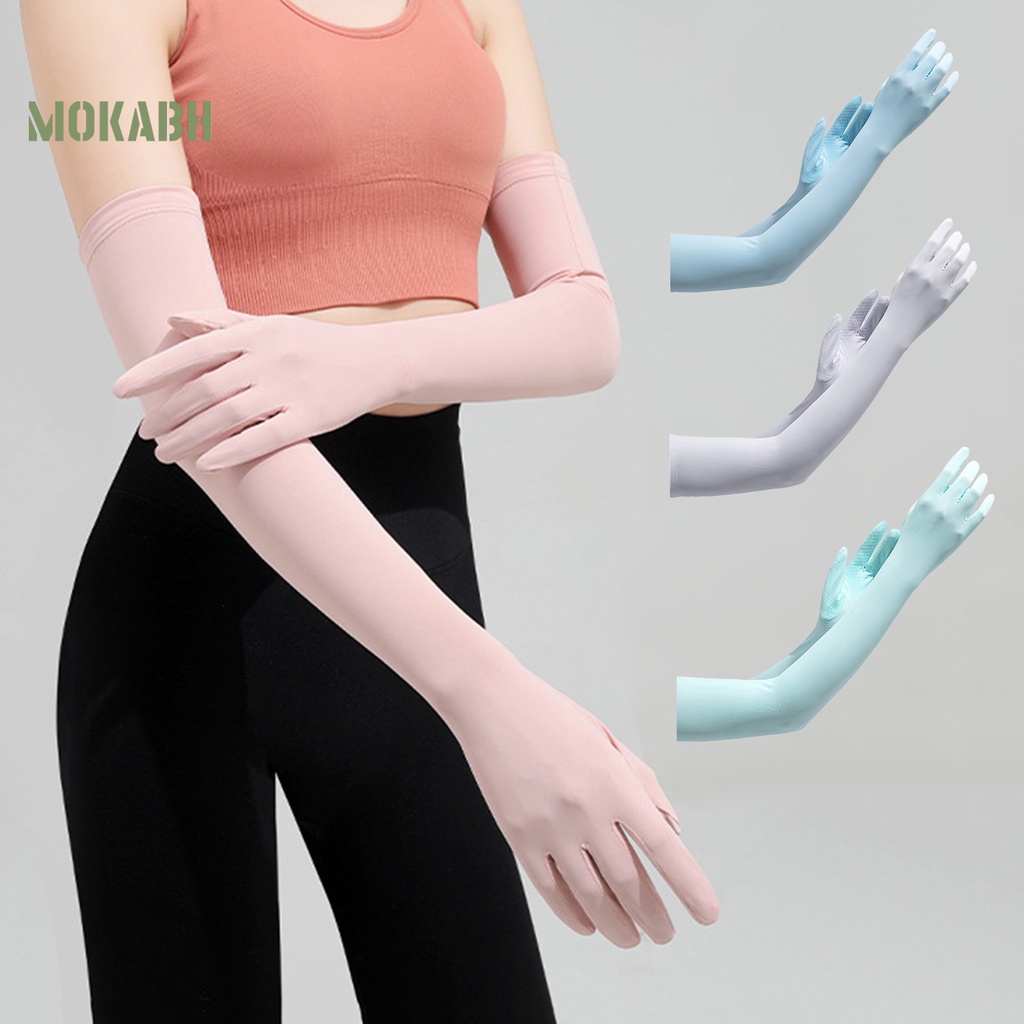 1 Cặp Găng Tay Bằng Nylon Co Giãn Cách Nhiệt Chống Tia UV Bảo Vệ Toàn Diện