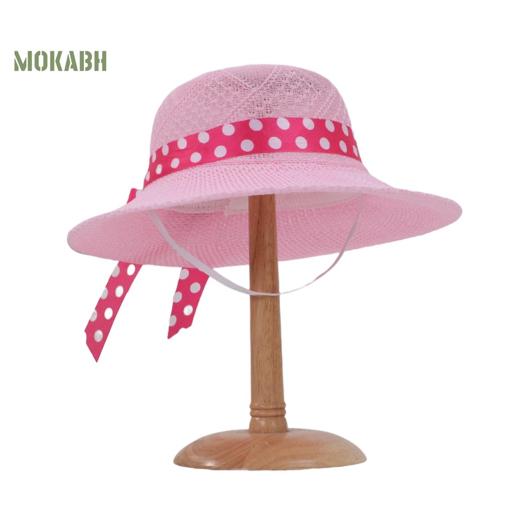 [Mok Abh] Mũ Dệt Rộng Vành Chống Nắng Đi Biển Mùa Hè Có Dây Ruy Băng Thời Trang Có Thể Gập Lại Cho Nữ