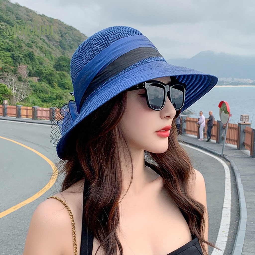 Nón Tai Bèo Hình Tròn Thoáng Khí Họa Tiết Hoa Xinh Xắn Thời Trang Mùa Hè Cho Nữ