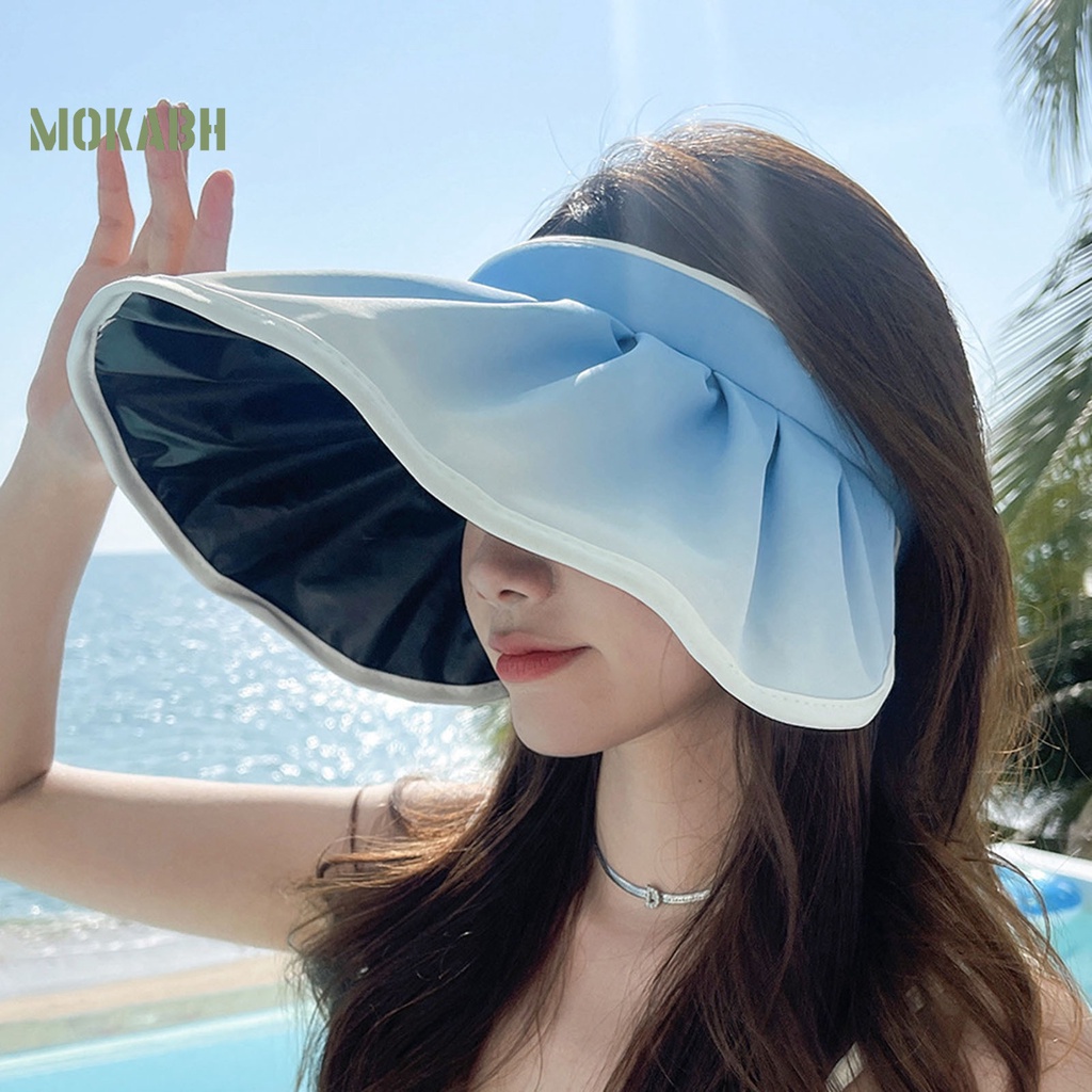 Nón Tennis Hở Chóp Màu Gradient In Chữ Bằng Vinyl Thời Trang