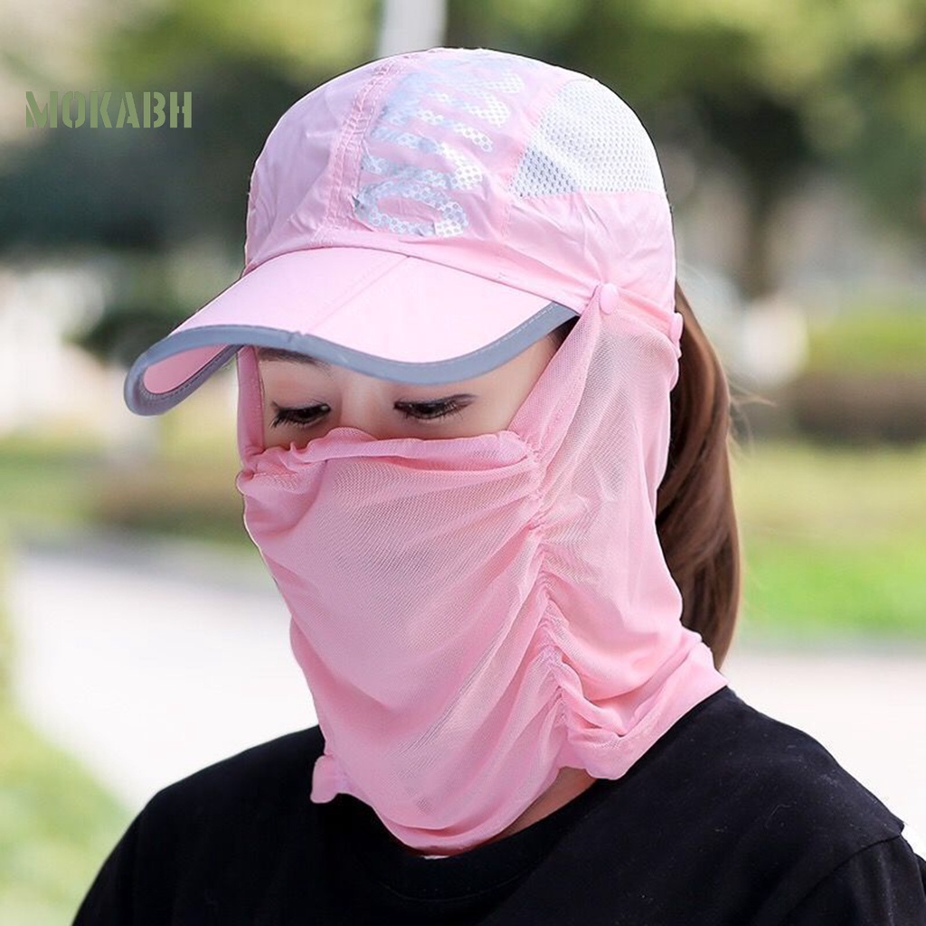 2 Mũ Lưỡi Trai Có Màng Che Mặt Chống Tia UV Có Thể Gấp Lại Dành Cho Nam Nữ