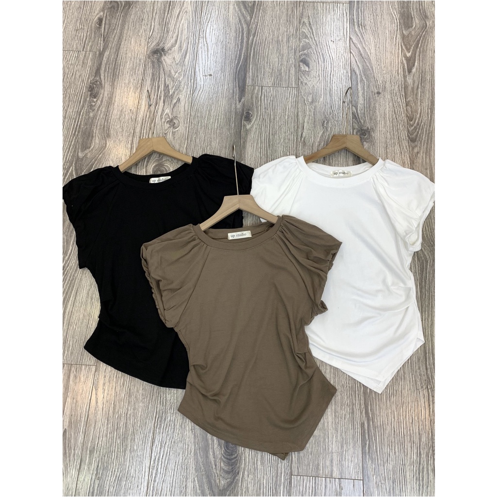 Áo thun trơn tay bồng vạt nhọn nhúm eo A2754 SUSTORE