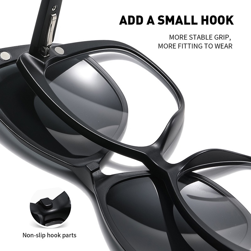 VIENDO Kính Mát Mắt Mèo Dạng Kẹp Từ Tính 2 Trong 1 Chống Tia UV400 Thích hợp cho đi xe đạp/ngoài trời/thể thao/lái (có thể cắt cận thị ống kính)