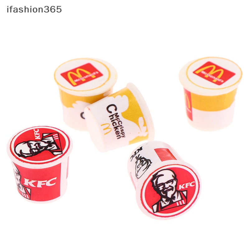 [ifashion365] Set 5 Mô Hình Thùng Đựng Thức Ăn Nhanh Mini KFC Family Tỉ Lệ 1 / 12 Trang Trí Nhà Búp Bê