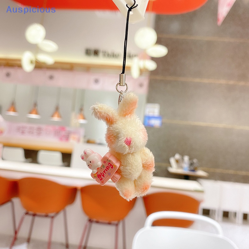 Móc Khóa Điện Thoại Hình Thỏ Nhồi Bông Đáng Yêu DIY