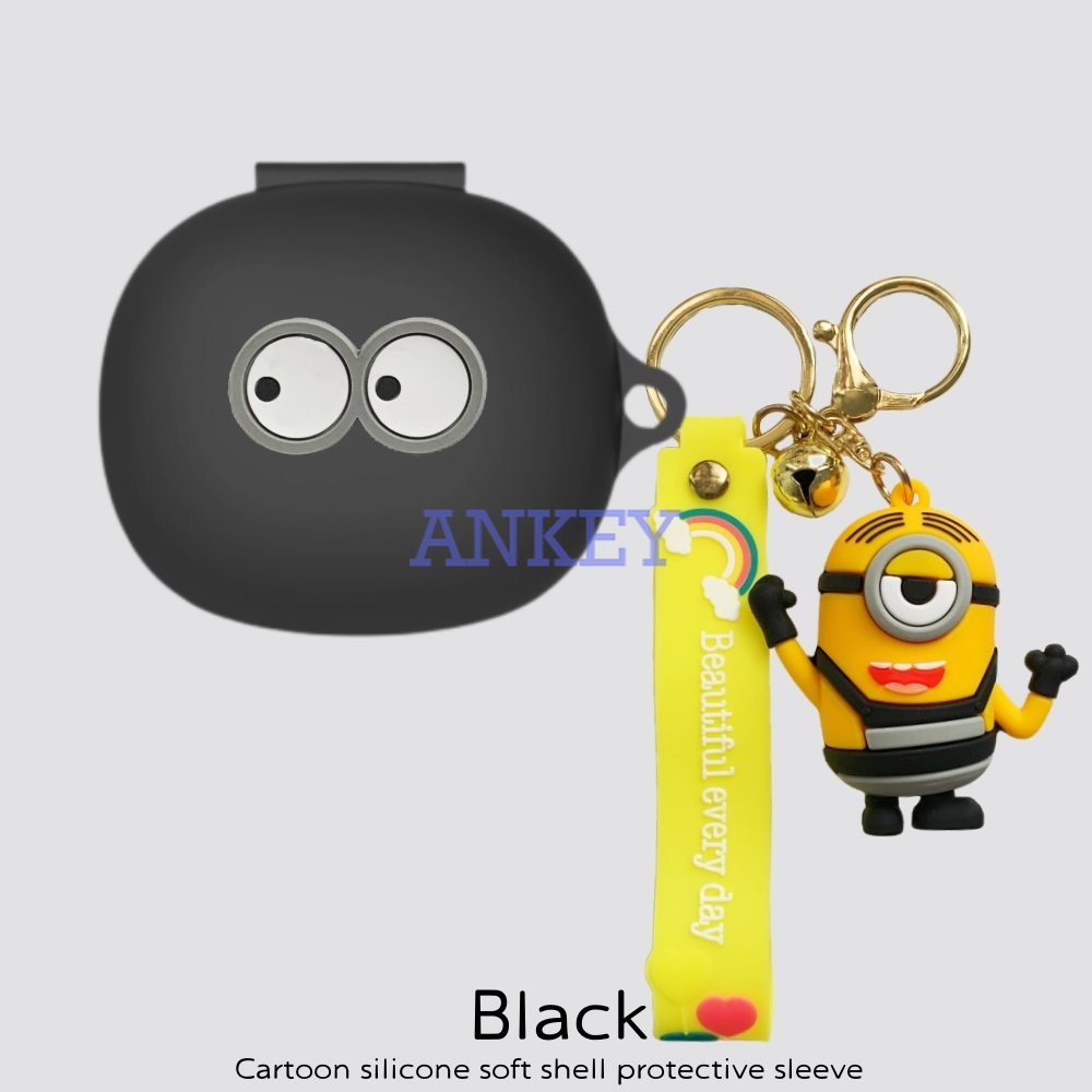For Anker Soundcore R50i P20i P3 Note 3 3S Earphone Silicone Case Black Panda Earbuds Soft Protective Headphone Cover Headset Skin with Pendant