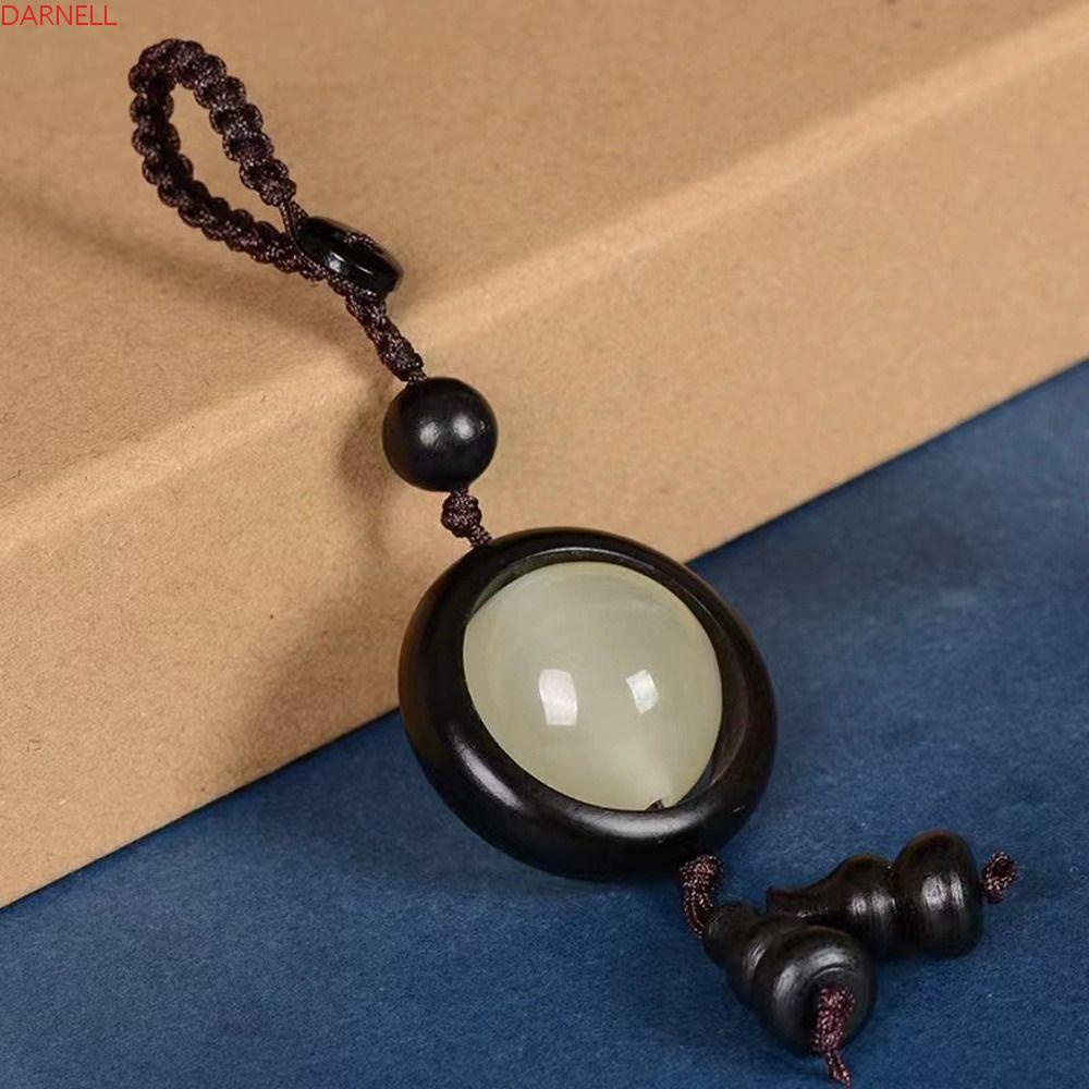 Móc Khóa Dây Thừng Xỏ Hạt Gỗ Hình Quả Bầu Hoạt Hình Phong Cách Trung Hoa Cổ Điển Sáng Tạo