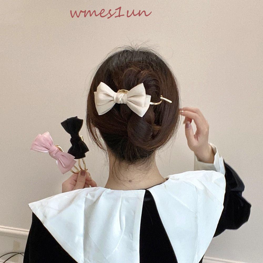 Kẹp Tóc Nơ Lưới Cỡ Lớn WMES15H Phong Cách Hàn Quốc Ngọt Ngào