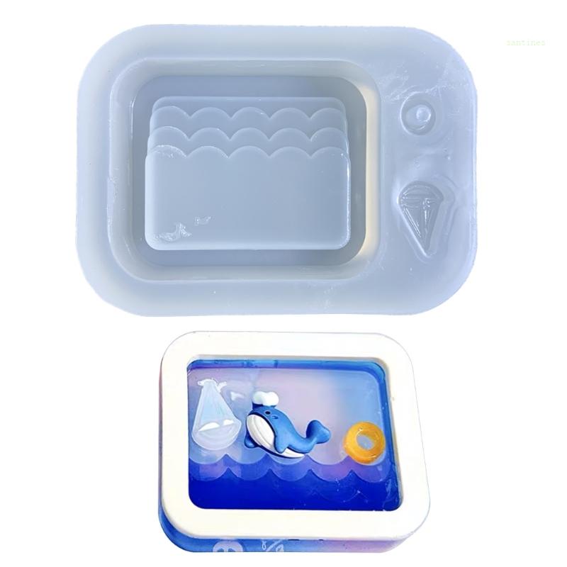 Khuôn Làm Đồ Thủ Công DIY Bằng Nhựa Resin Khung Silicon Vuông Lượn Sóng