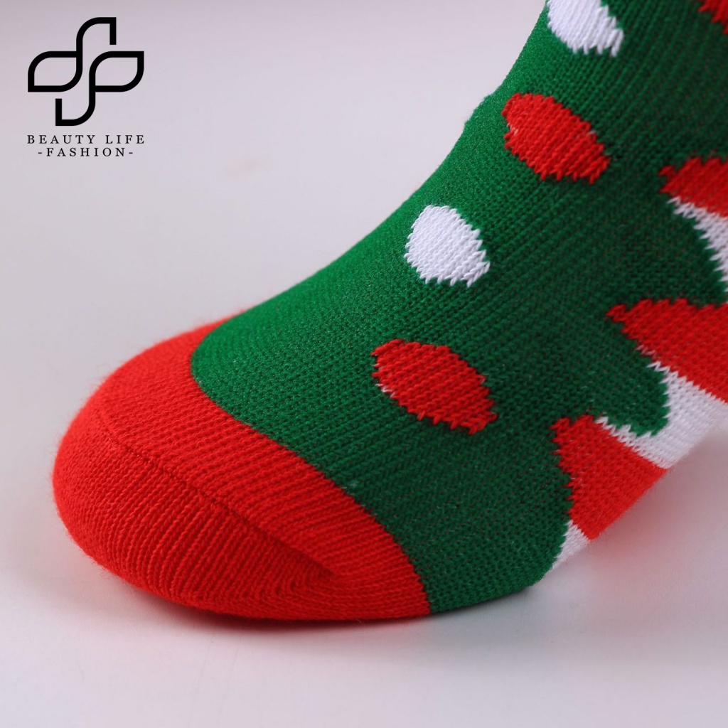 Bộ 5 Đôi Vớ Co Giãn Chống Mòn In Họa Tiết Giáng Sinh Cho Bé Trai Và Gái