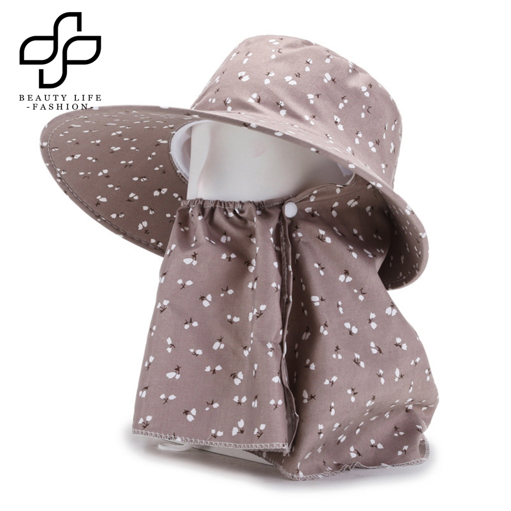 Nón Bucket Rộng Vành Chất Liệu Cotton In Họa Tiết Hoa Thời Trang Cho Nữ