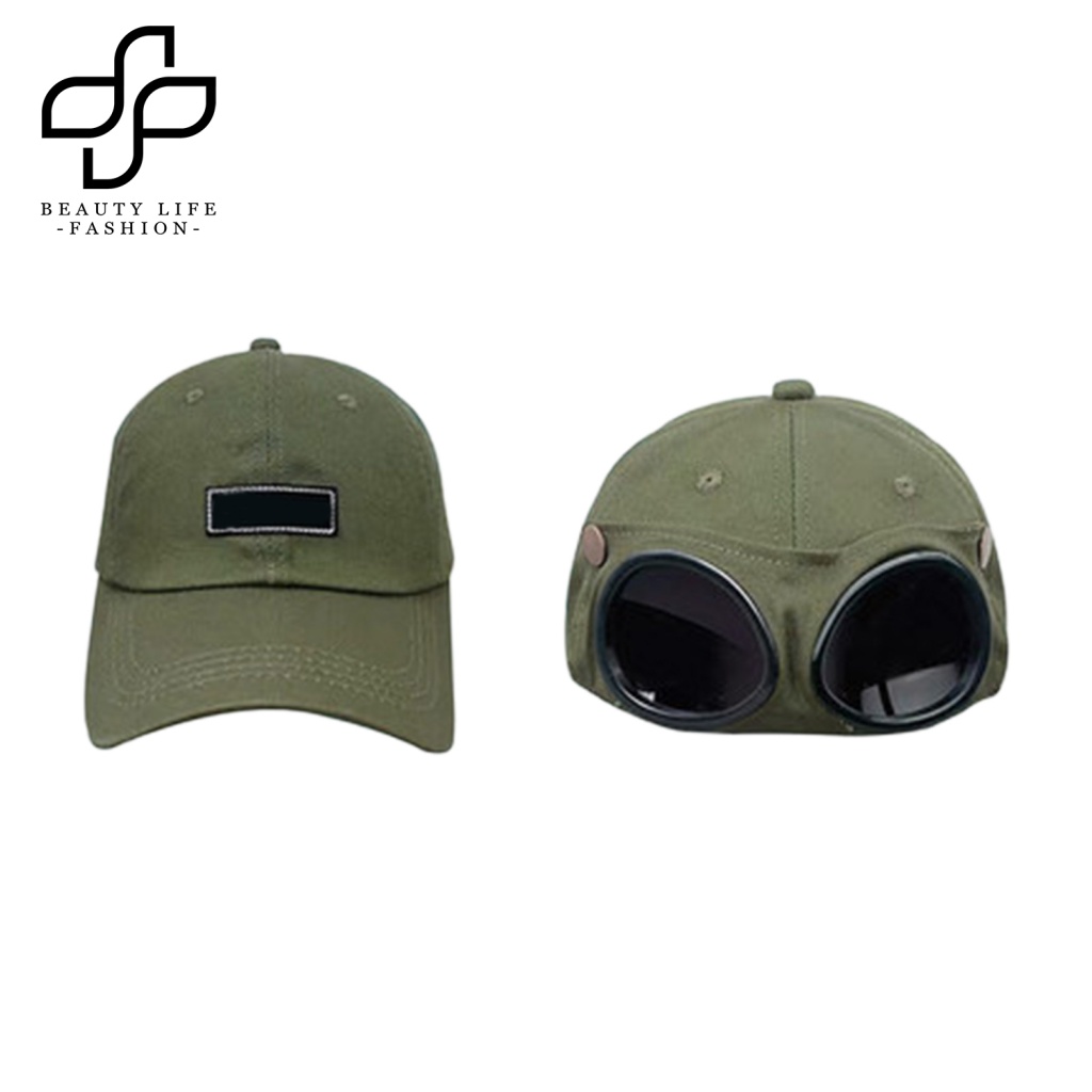 Nón Bóng Chày Màu Trơn Có Thể Tháo Rời Và Tròng Kính Phi Công Thời Trang Unisex