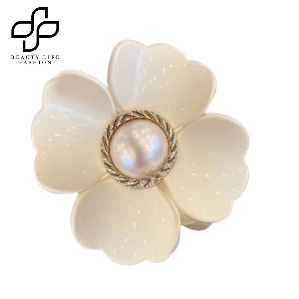 Kẹp Tóc Càng Cua Đính Ngọc Trai Giả Bằng Nhựa Màu Sắc Tươi Sáng