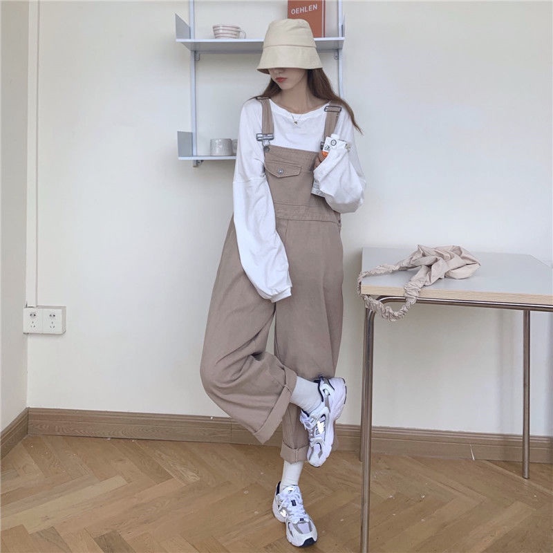 Quần Yếm Dáng Rộng Thiết Kế Mới Kiểu Dáng Đơn Giản Thời Trang Theo Phong Cách