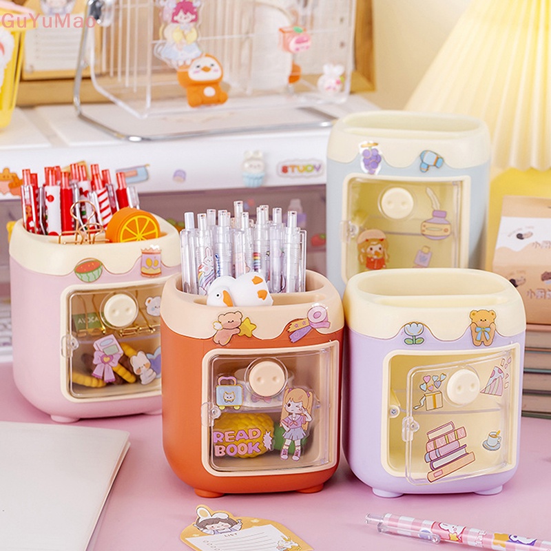 [cxGUYU] Hộp Đựng Bút Nhiều Ngăn Hình Heo Con Hoạt Hình Sáng Tạo Dễ Thương Cho Nữ Sinh / Văn Phòng PRTA