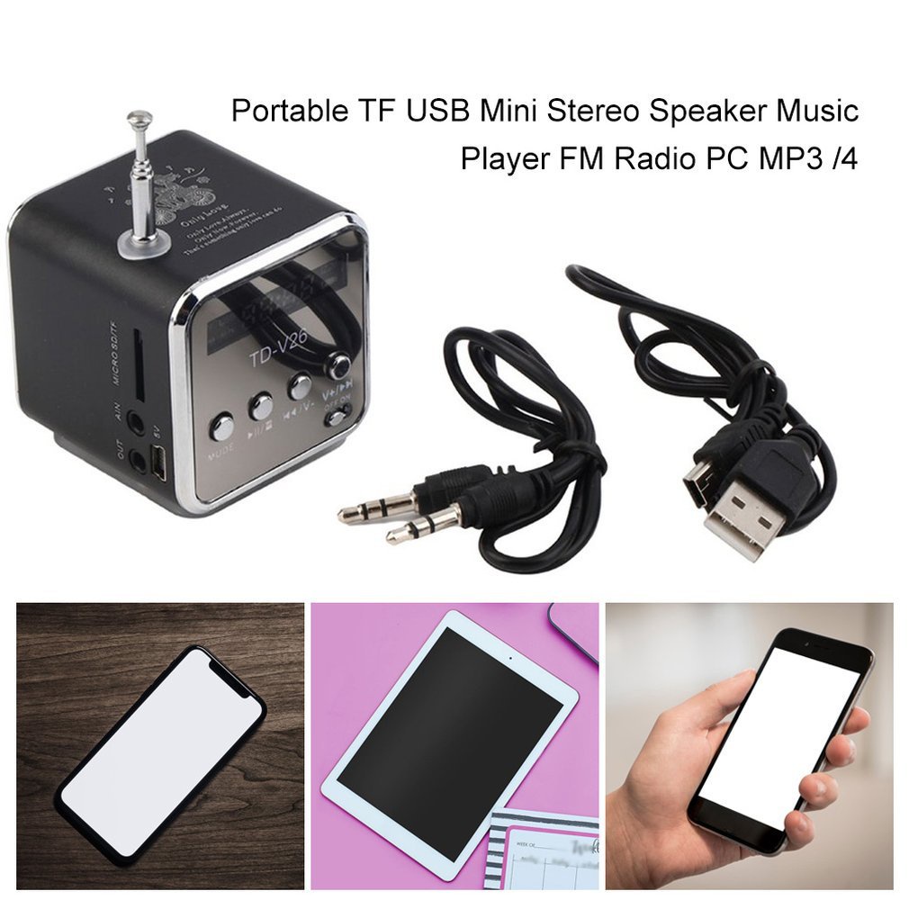Portable Micro Tf Usb Mini Speaker Music Player Fm Radio Stereo Phone Laptop Mp3 Mp4 [Q/6]