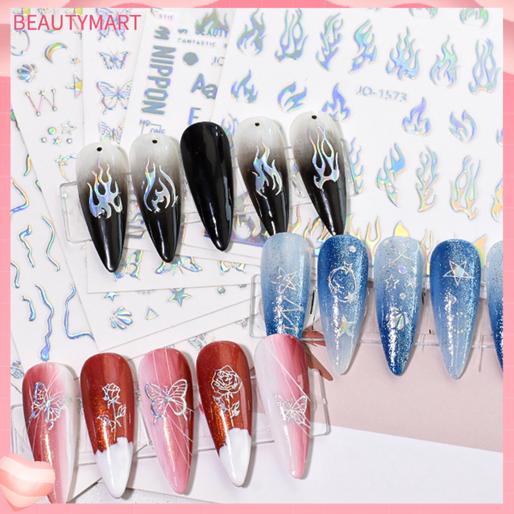 Miếng Dán Trang Trí Móng Tay 2D Tự Dính Hình Hoa / Ngôi Sao / Trái Tim Xinh Xắn