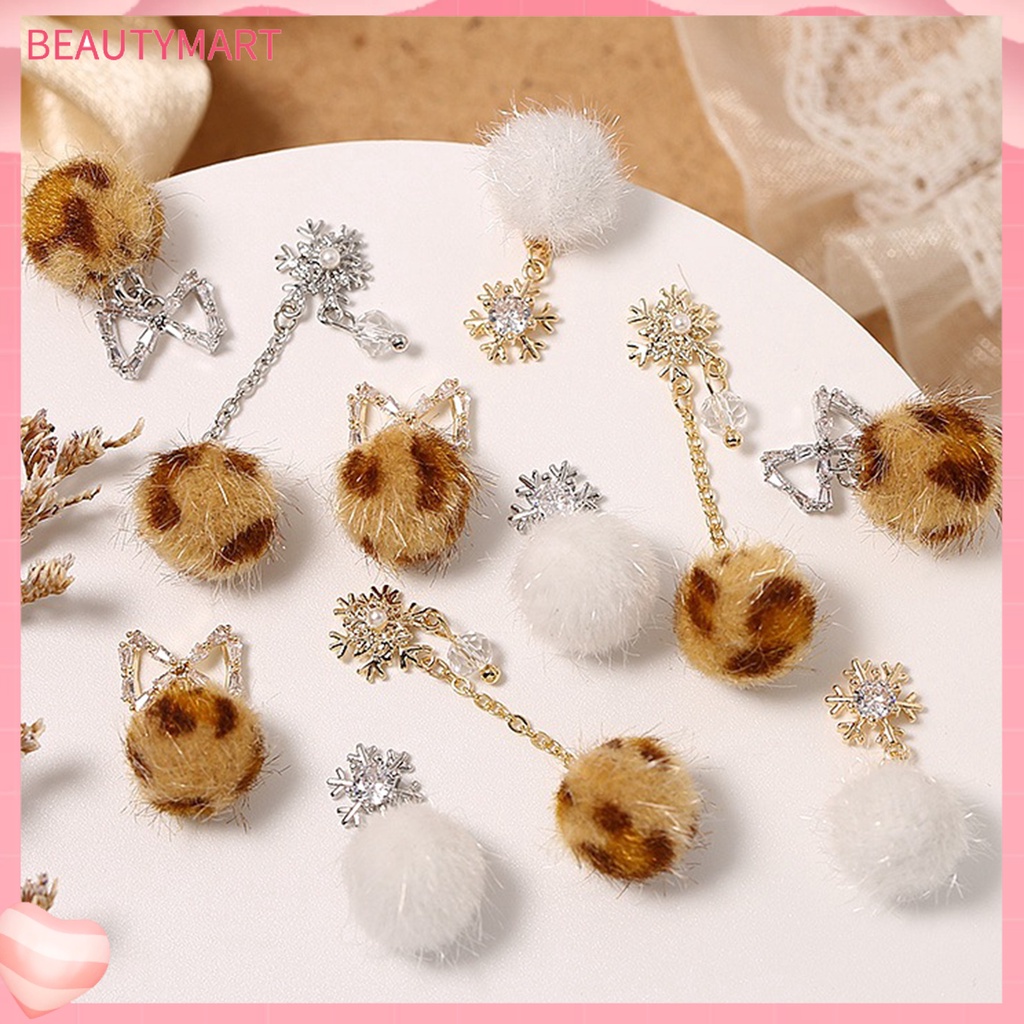 Bộ Phụ Kiện Trang Trí Móng Tay Hình Bông Tuyết Ba Chiều Lấp Lánh DIY