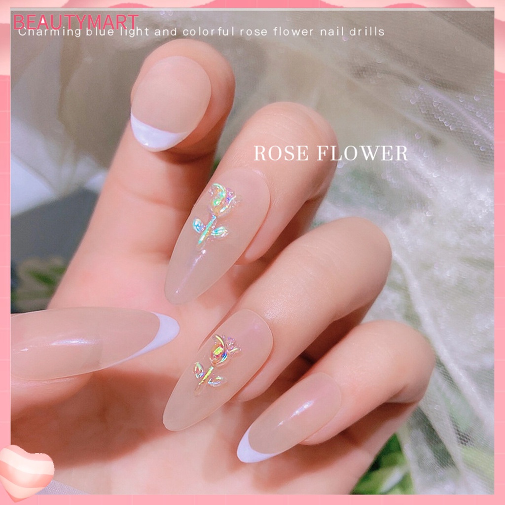 Bộ 30 Bông Hoa Hồng 3D Bằng Nhựa Resin Dễ Thương Dùng Trang Trí Móng Tay