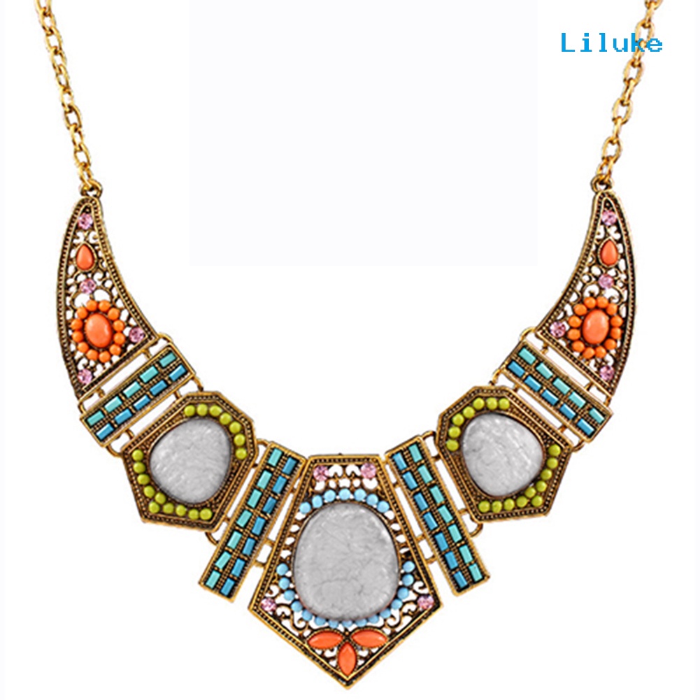 Bộ Vòng cổ + Đôi Khuyên Tai Phong Cách Boho Thời Trang Cho Nữ