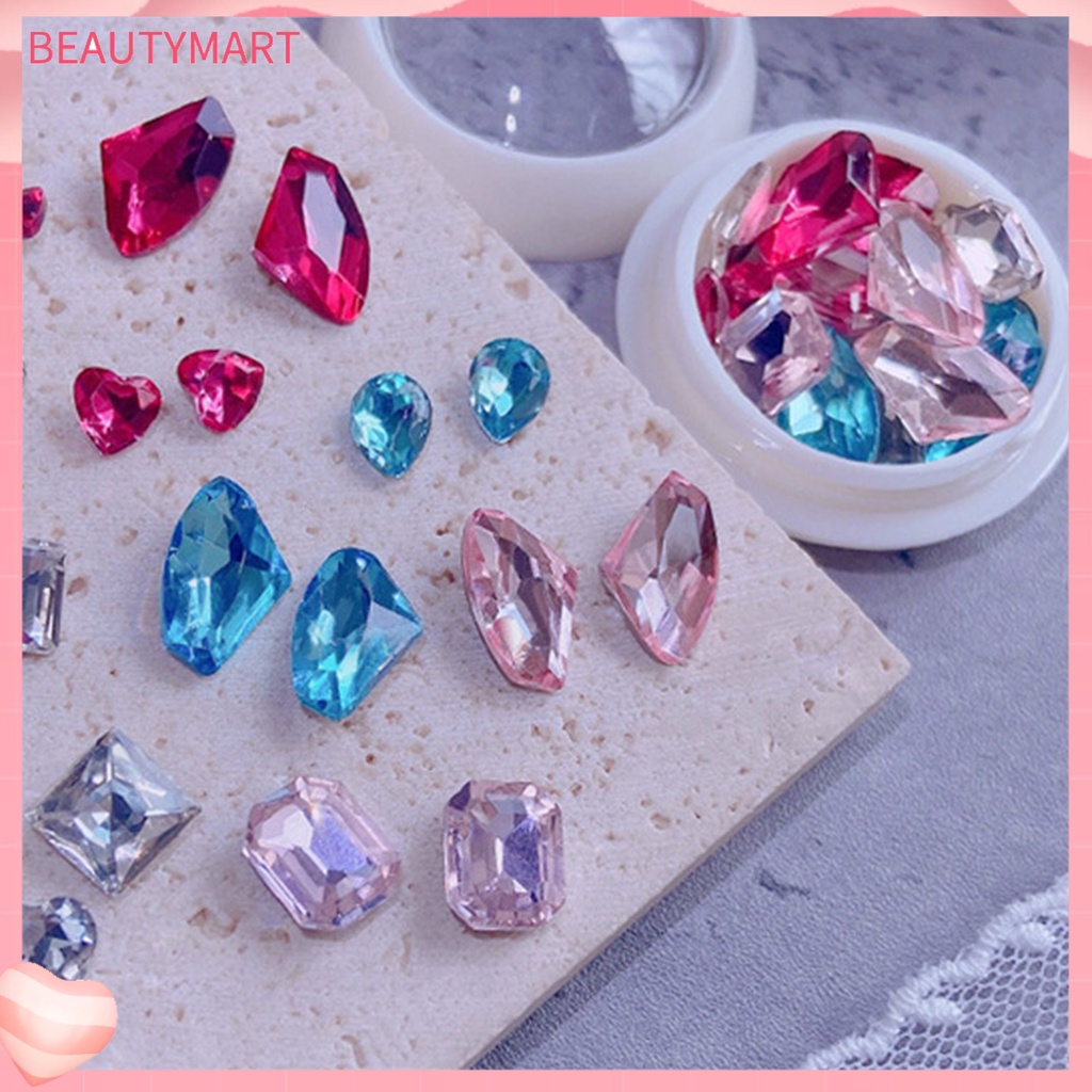 Phụ Kiện Đá Trang Trí Móng Tay Nhiều Mặt Hình Trái Tim Xinh Xắn