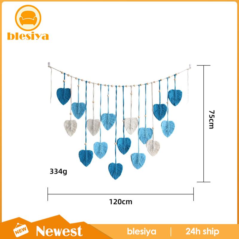 [Blesiya] Macrame Đan Lá Treo Tường Trang Trí Nhà Cửa Hiện Đại