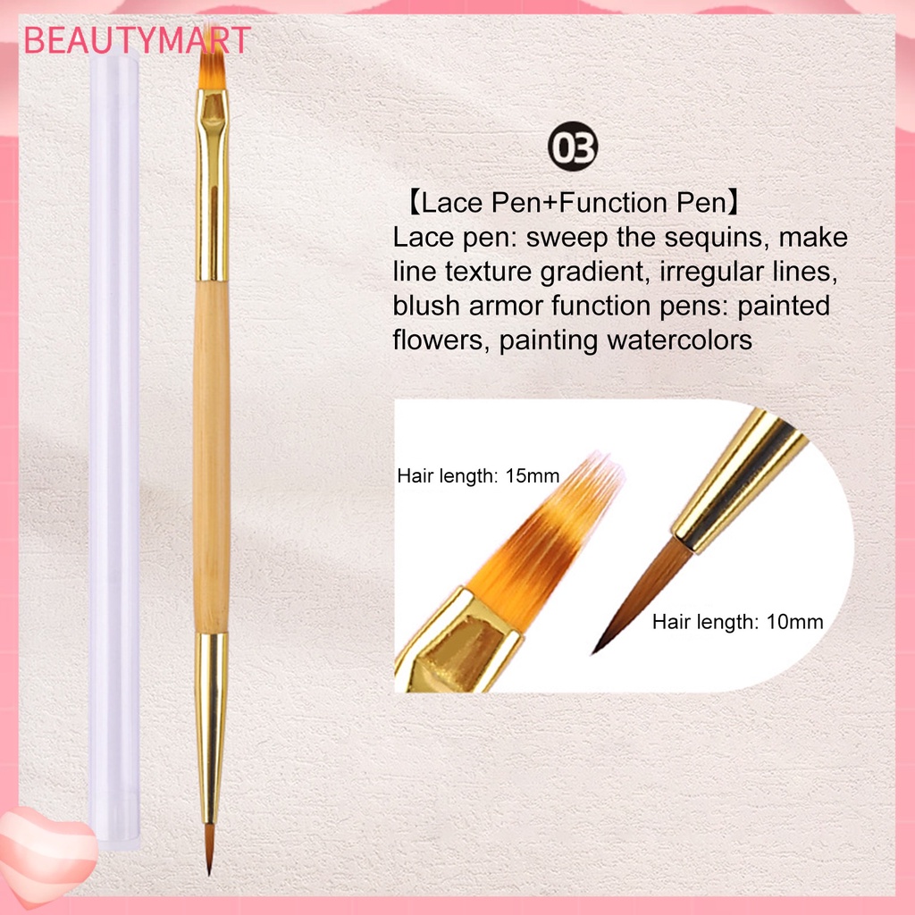 1 / 3 Cây Bút Lông Mềm Hai Đầu Dùng Cho Làm Móng Tay DIY