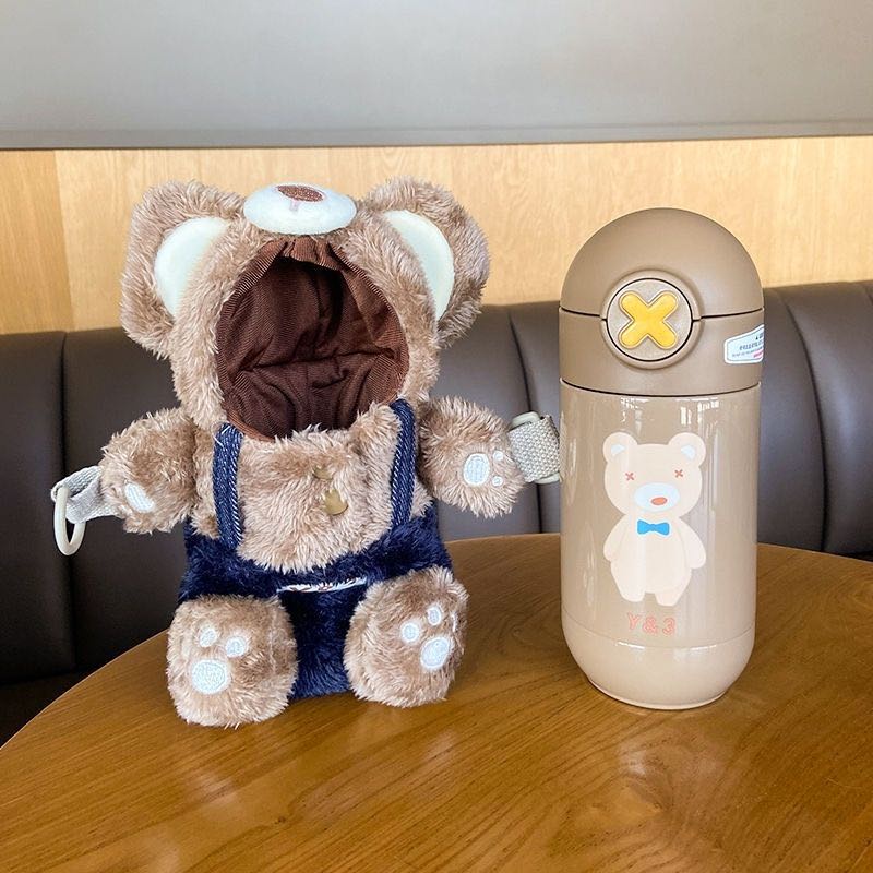 Bình Nước Giữ Nhiệt Bằng Thép Không Gỉ 316 / 304 Có Ống Hút Họa Tiết Hoạt Hình Dễ Thương