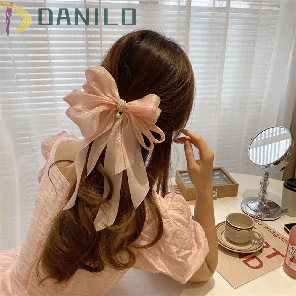 Kẹp Tóc Nơ Màu Trơn Dễ Thương Cho Bé Gái