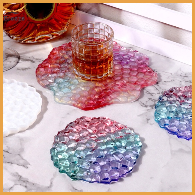 Khuôn Silicone Làm Đế Lót Ly Bằng Resin Cách Nhiệt Tái Sử Dụng Được Diy