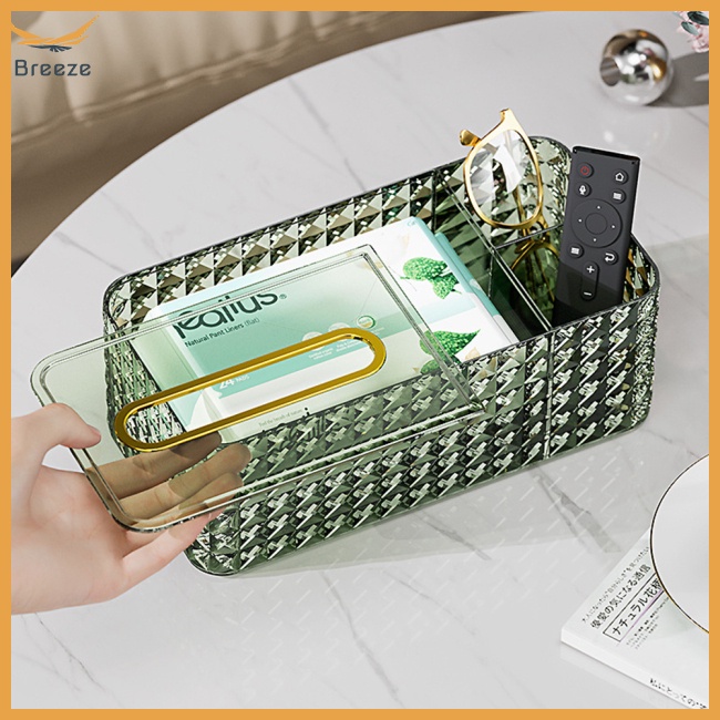 Hộp Đựng Khăn Giấy Đa Năng Họa Tiết Kim Cương Sang Trọng Cho Phòng Khách