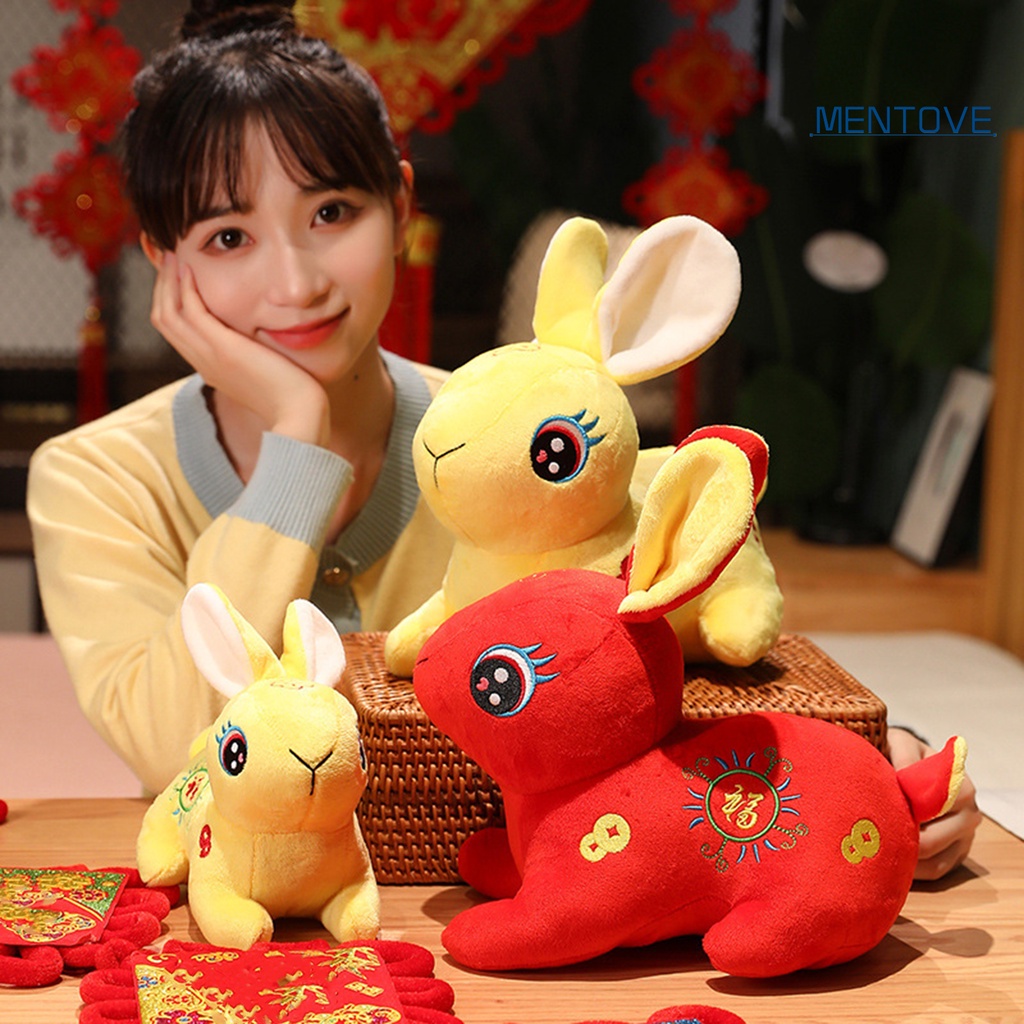 Đồ chơi nhồi bông Hình Thỏ Hoạt Hình Trung Hoa Trang Trí Năm Mới 2023